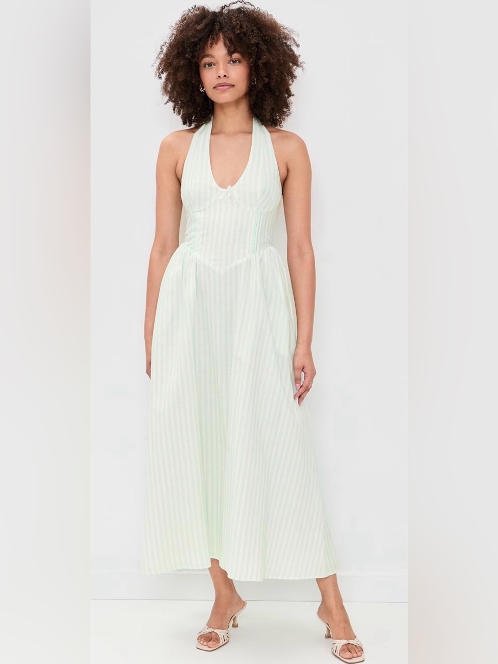 Seven Wonders Calianna Midi Dress in Mint Stripes - with tags